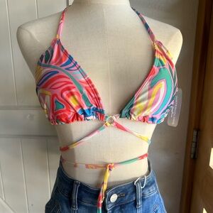 Kenny Flowers The Columbia wrap triangle bikini top women’s size S and M…